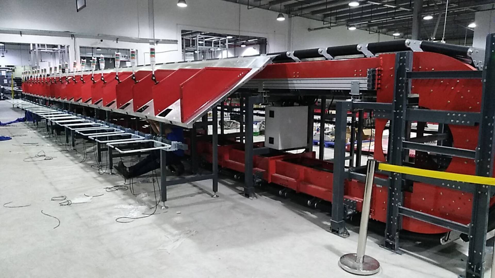 Straight - line cross - band sorting machine